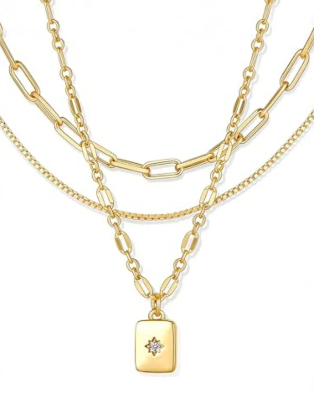 New - Layered Gold Necklaces for Women Trendy, 3 Pcs 14K Gold Plated Choker - Picture 1 of 2